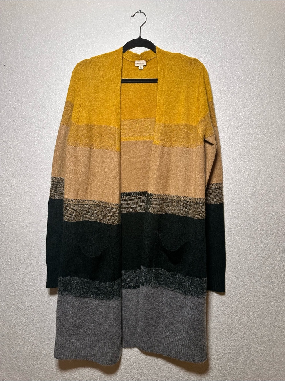 hem & thread // Super Soft Colorblock Open-Front Long Cardigan Sweater